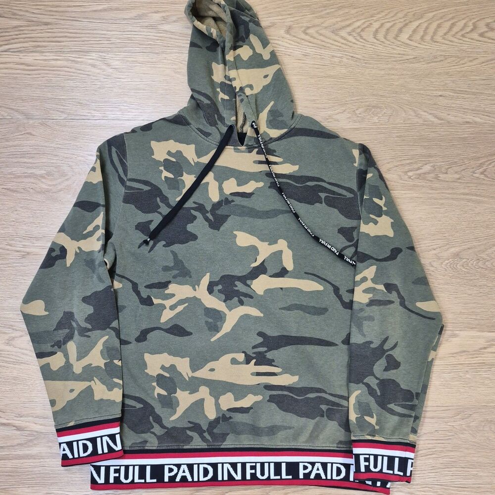 Five by Five by Masterpiece Hustle Hoodie Mens XL Camouflage "Paid In Full"